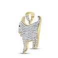 thumbnail image 1 of 10kt Yellow Gold Mens Round Black Color Enhanced Diamond Goat Animal Charm Pendant 2-7/8 Cttw, 1 of 2