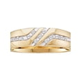 thumbnail image 1 of 10kt Yellow Gold Mens Round Channel-Set Diamond Triple Row Wedding Band Ring, 1/8 Cttw, 1 of 3