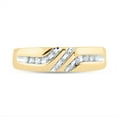 thumbnail image 1 of 10kt Yellow Gold Mens Round Channel-set Diamond Triple Row Wedding Band Ring 1/8 Cttw, 1 of 1