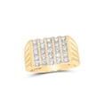 thumbnail image 1 of 10kt Yellow Gold Mens Round Diamond 5-Row Band Ring 1 Cttw, 1 of 1