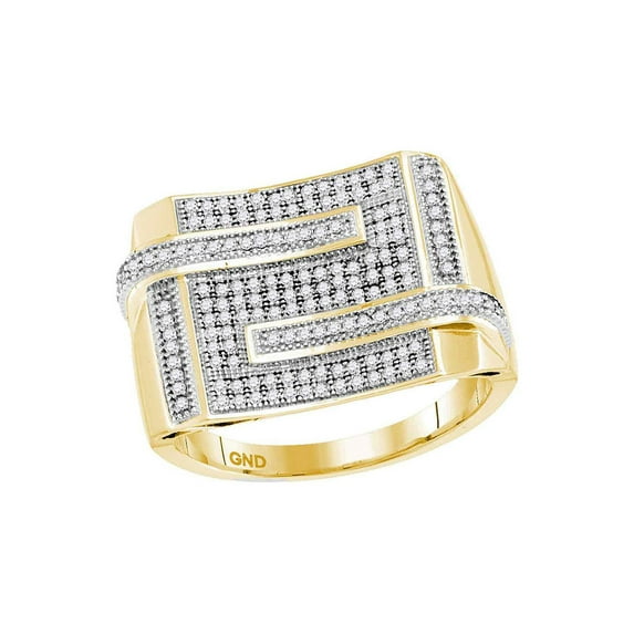 10kt Yellow Gold Mens Round Diamond Band Ring 1/2 Cttw