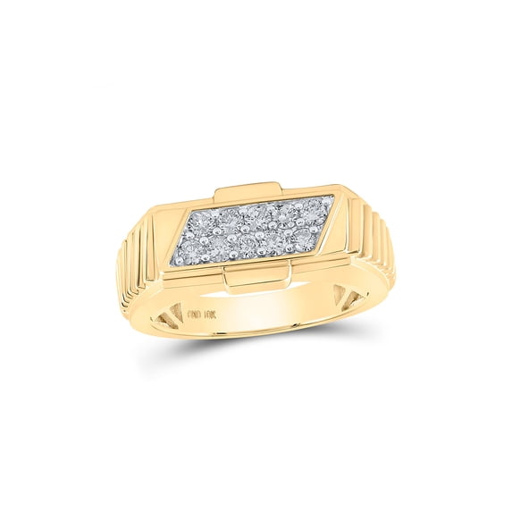 10kt Yellow Gold Mens Round Diamond Band Ring 1/2 Cttw