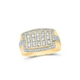 thumbnail image 1 of 10kt Yellow Gold Mens Round Diamond Band Ring 1 Cttw, 1 of 1