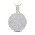 thumbnail image 1 of 10kt Yellow Gold Mens Round Diamond Circle Cluster Charm Pendant 2-3/4 Cttw, 1 of 1