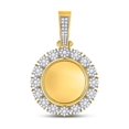 thumbnail image 1 of 10kt Yellow Gold Mens Round Diamond Circle Cluster Picture Memory Pendant 2 Cttw, 1 of 2