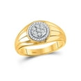 thumbnail image 1 of 10kt Yellow Gold Mens Round Diamond Circle Cluster Ring 1/10 Cttw, 1 of 4