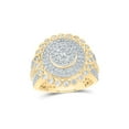 thumbnail image 1 of 10kt Yellow Gold Mens Round Diamond Circle Cluster Ring 2-5/8 Cttw, 1 of 1