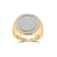 thumbnail image 1 of 10kt Yellow Gold Mens Round Diamond Circle Frame Cluster Ring 1/2 Cttw, 1 of 4