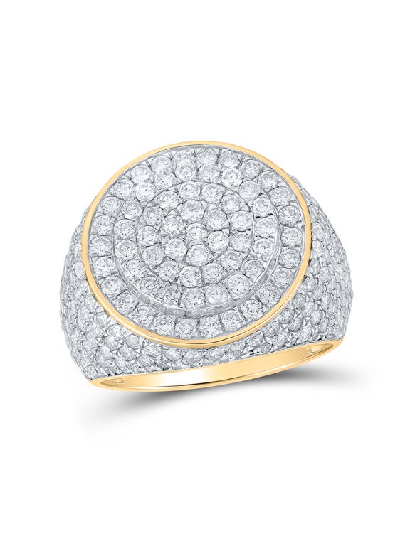 10kt Yellow Gold Mens Round Diamond Circle Ring 4 Cttw