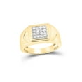 thumbnail image 1 of 10kt Yellow Gold Mens Round Diamond Cluster Ring 1/3 Cttw, 1 of 4