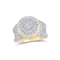thumbnail image 1 of 10kt Yellow Gold Mens Round Diamond Cluster Ring 4 Cttw, 1 of 1