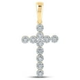 thumbnail image 1 of 10kt Yellow Gold Mens Round Diamond Cross Charm Pendant 3/4 Cttw, 1 of 1