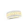 thumbnail image 1 of 10kt Yellow Gold Mens Round Diamond Cuban Link Band Ring 1/3 Cttw, 1 of 1