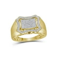 thumbnail image 1 of 10kt Yellow Gold Mens Round Diamond Curved Octagon Cluster Ring 1/3 Cttw, 1 of 3