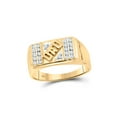thumbnail image 1 of 10kt Yellow Gold Mens Round Diamond Dad Father Ring 1/8 Cttw, 1 of 3