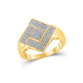 thumbnail image 1 of 10kt Yellow Gold Mens Round Diamond Diagonal Offset Square Ring 1/3 Cttw, 1 of 1