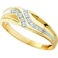thumbnail image 1 of 10kt Yellow Gold Mens Round Diamond Double Row Slender Wedding Band 1/8 Cttw, 1 of 1