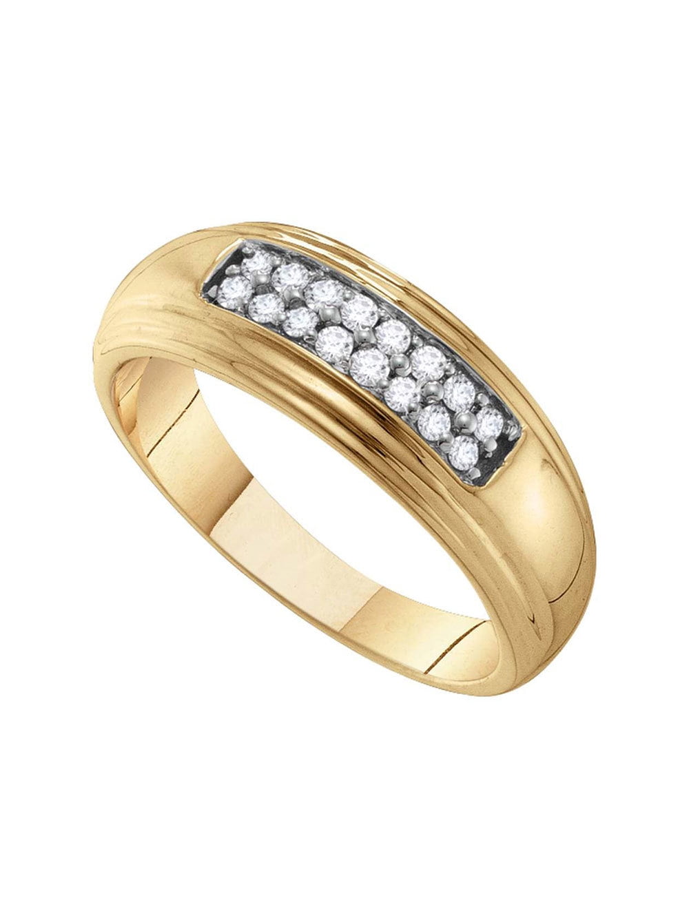 The Diamond Deal 10kt Yellow Gold Mens Round Diamond Square Earr 並行輸入品 Unique White and Yellow Diamond Men\u0027s Ring 1.2ct 10K Yellow Gold