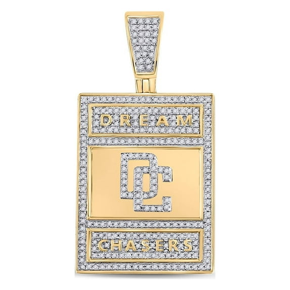 10kt Yellow Gold Mens Round Diamond Dream Chasers Charm Pendant 3/4 Cttw