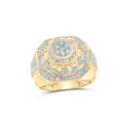 thumbnail image 1 of 10kt Yellow Gold Mens Round Diamond Elevated Cluster Ring 1-1/2 Cttw, 1 of 1