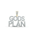 thumbnail image 1 of 10kt Yellow Gold Mens Round Diamond Gods Plan Charm Pendant 1 Cttw, 1 of 1
