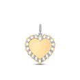 thumbnail image 1 of 10kt Yellow Gold Mens Round Diamond Heart Charm Pendant 7/8 Cttw, 1 of 1