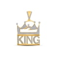 thumbnail image 1 of 10kt Yellow Gold Mens Round Diamond King Charm Pendant 7/8 Cttw, 1 of 1