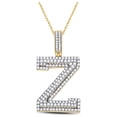 thumbnail image 1 of 10kt Yellow Gold Mens Round Diamond Letter Z Charm Pendant 1-5/8 Cttw, 1 of 2