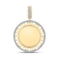 thumbnail image 1 of 10kt Yellow Gold Mens Round Diamond Memory Circle Charm Pendant 1/5 Cttw, 1 of 1