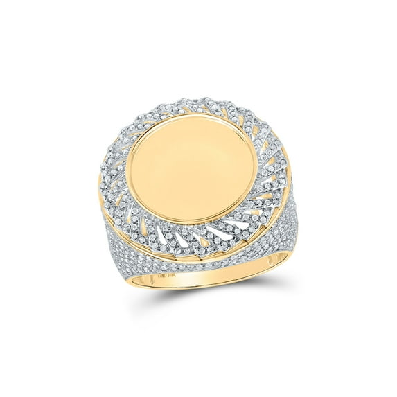 10kt Yellow Gold Mens Round Diamond Memory Circle Ring 1-5/8 Cttw