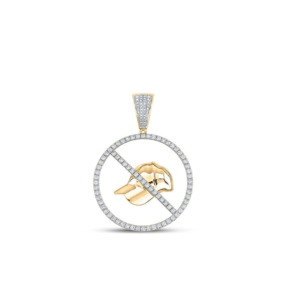 10kt Yellow Gold Mens Round Diamond No Cap Charm Pendant 2 Cttw