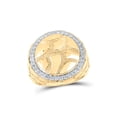thumbnail image 1 of 10kt Yellow Gold Mens Round Diamond Nugget Circle Ring 3/4 Cttw, 1 of 4