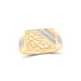 thumbnail image 1 of 10kt Yellow Gold Mens Round Diamond Nugget Ring 1/20 Cttw, 1 of 1