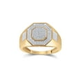 thumbnail image 1 of 10kt Yellow Gold Mens Round Diamond Octagon Cluster Ring 3/8 Cttw, 1 of 4