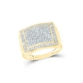 thumbnail image 1 of 10kt Yellow Gold Mens Round Diamond Rectangle Cluster Ring 1/2 Cttw, 1 of 2