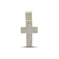 thumbnail image 1 of 10kt Yellow Gold Mens Round Diamond Roman Cross Charm Pendant 1/2 Cttw, 1 of 1