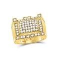 thumbnail image 1 of 10kt Yellow Gold Mens Round Diamond Square Cluster Ring 1-1/2 Cttw, 1 of 4