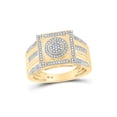 thumbnail image 1 of 10kt Yellow Gold Mens Round Diamond Square Cluster Ring 1/2 Cttw, 1 of 1