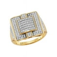 thumbnail image 1 of 10kt Yellow Gold Mens Round Diamond Square Cluster Ring 1/2 Cttw, 1 of 1