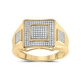 thumbnail image 1 of 10kt Yellow Gold Mens Round Diamond Square Cluster Ring 1/3 Cttw, 1 of 4
