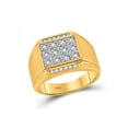 thumbnail image 1 of 10kt Yellow Gold Mens Round Diamond Square Cluster Ring 1/4 Cttw, 1 of 2