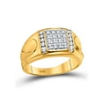 thumbnail image 1 of 10kt Yellow Gold Mens Round Diamond Square Cluster Ring 1/4 Cttw, 1 of 1