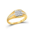 thumbnail image 1 of 10kt Yellow Gold Mens Round Diamond Square Cluster Ring 1/8 Cttw, 1 of 2