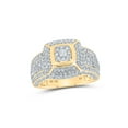 thumbnail image 1 of 10kt Yellow Gold Mens Round Diamond Square Ring 3 Cttw, 1 of 1