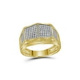 thumbnail image 1 of 10kt Yellow Gold Mens Round Diamond Symmetrical Arched Square Cluster Ring 1/3 Cttw, 1 of 2