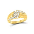 thumbnail image 1 of 10kt Yellow Gold Mens Round Diamond Triple Row Polished Band Ring 1/4 Cttw, 1 of 1