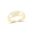 thumbnail image 1 of 10kt Yellow Gold Mens Round Diamond Wedding Band Ring 1/10 Cttw, 1 of 2