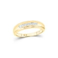 thumbnail image 1 of 10kt Yellow Gold Mens Round Diamond Wedding Band Ring 1/12 Cttw, 1 of 4