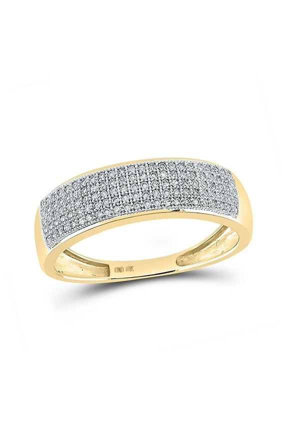 10kt Yellow Gold Mens Round Diamond Wedding Band Ring 1/3 Cttw