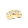 thumbnail image 1 of 10kt Yellow Gold Mens Round Diamond Wedding Single Row Band Ring 1 Cttw, 1 of 1